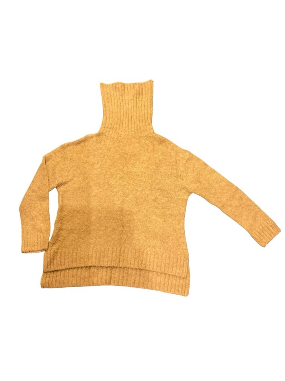 Olivaceous Shirt Women M yellow orange Color Long Sleeve Turtleneck Pullover Top